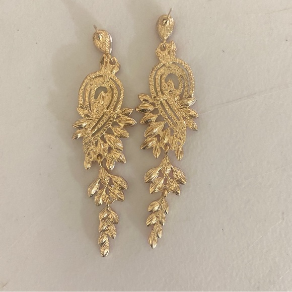 Long Multicolor Crystal Rhinestone Dangle Chandelier Earrings - Picture 4 of 4